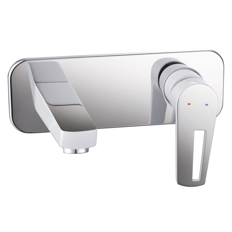 IMPRESE Смеситель для умывальника настенный BRECLAV, хром/белый, 35 мм (VR-05245W)