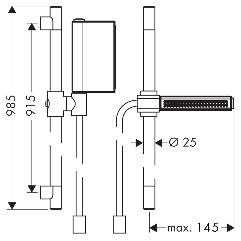 Axor Душевой набор One Select 2jet 90, хром (45722000)