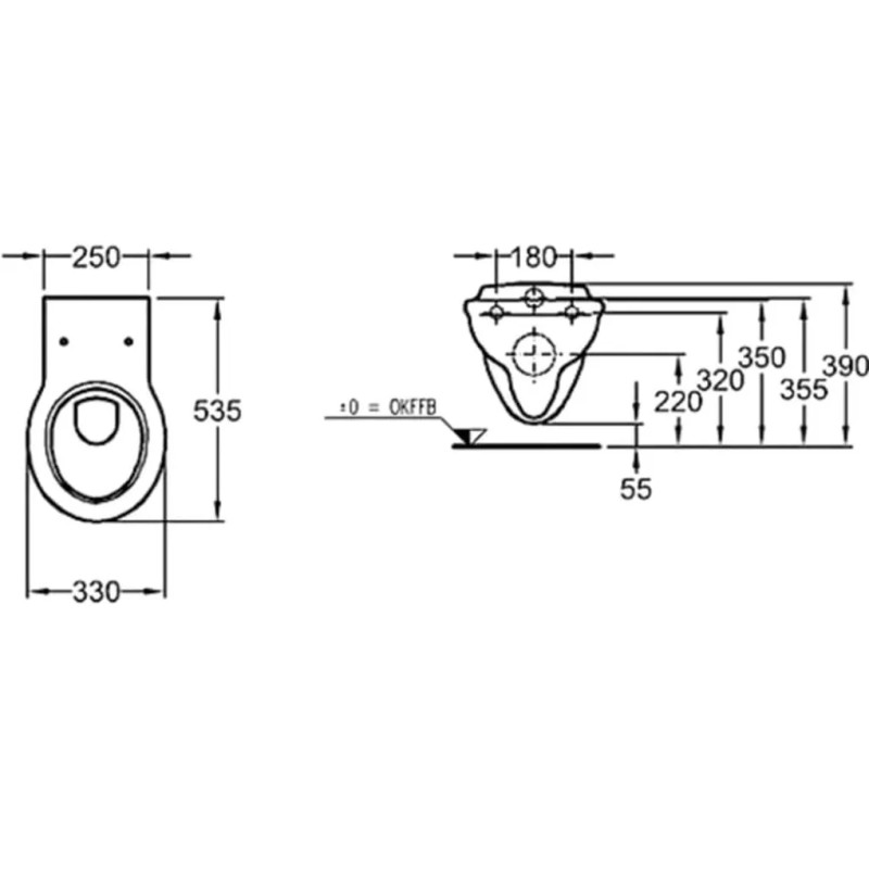 Geberit Унітаз підвісний для дітей без сидіння Bambini (201700000)