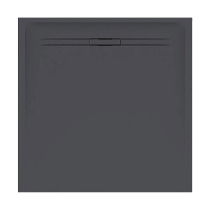 Geberit Душовий піддон SESTRA 90x90х4 см, квадратний, графіт, поверхня зі сланцевою структурою