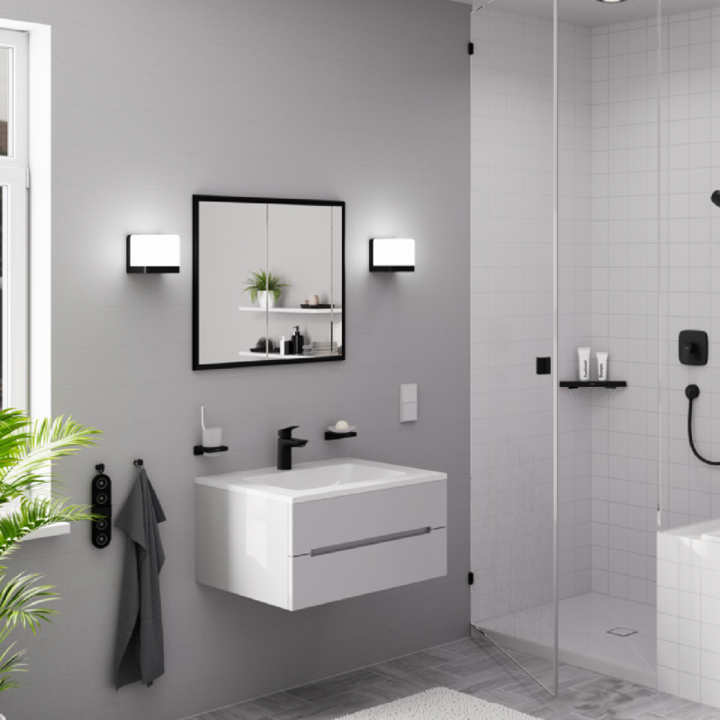 Hansgrohe Смеситель для умывальника Logis 100 с донным клапаном черный матовый