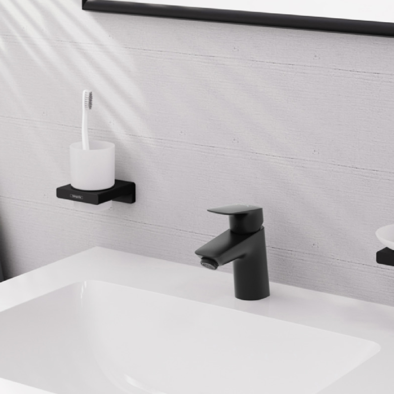 Hansgrohe Смеситель для умывальника Logis 70 черный матовый