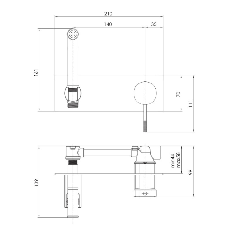 IMPRESE Набор с гигиеническим душем BRENTA, никель (ZMK081906122)
