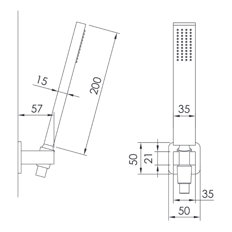 IMPRESE Набор душевой GRAFIKY, ручной душ 1 режим, шланг, держатель, черный (ZMK041807100) (ZMK041807100)