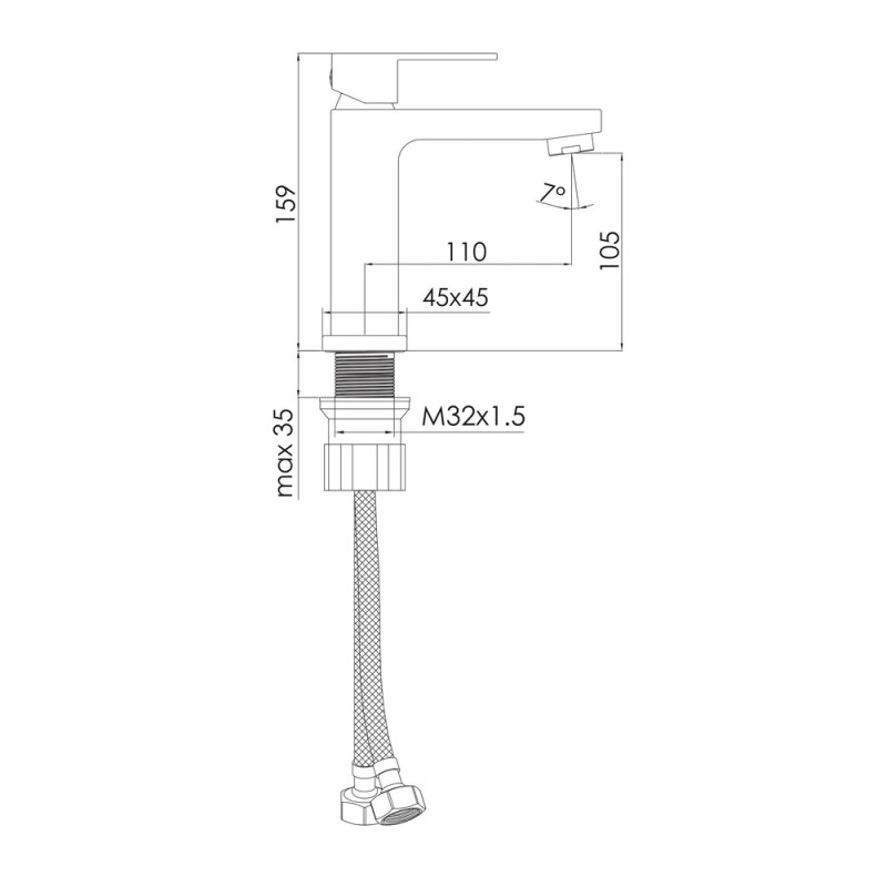IMPRESE Смеситель для умывальника Karlov черный (f03507610AA) (f03507610AA) (f03507610AA)
