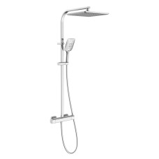 IMPRESE Душова система з термостатом CENTRUM SQ, білі кришки, хром (T-15430)