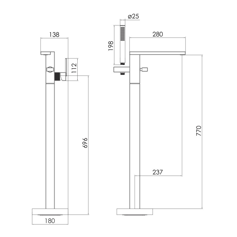 IMPRESE Смеситель для ванны отдельно стоящий DEIRA, шампань (ZMK112009060)