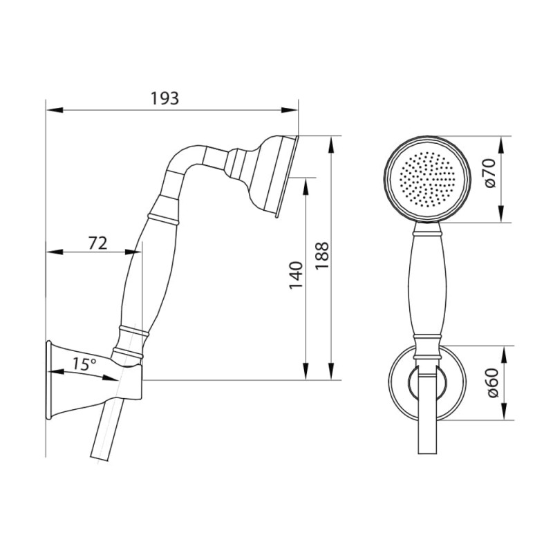 IMPRESE Набор душевой с ручным душем и держателем PODZIMA ZRALA, патинированная бронза (ZMK02170810)