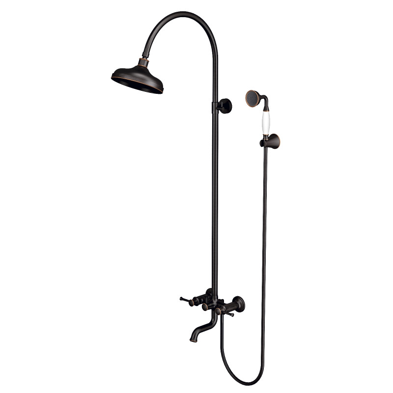 IMPRESE Душевая система со смесителем для ванной PODZIMA ZRALA, патинированная бронза (ZMK02170809)