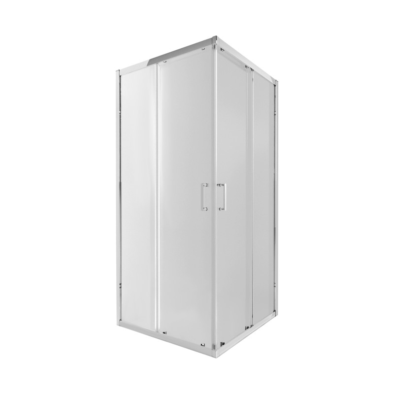 Qtap Душова кабіна Taurus CRM1099SC6 90х90 см, скло Clear 6 мм покриття CalcLess, без піддона, хром