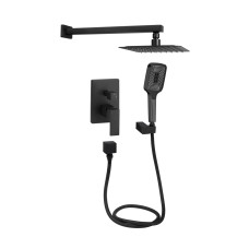 Qtap Душова система Aquarius прихованого монтажу на два споживача, Black Matt (QTAQA64103NGB)