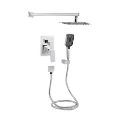 Qtap Душова система Aquarius прихованого монтажу на два споживача, Chrome (QTAQA64103NGC)