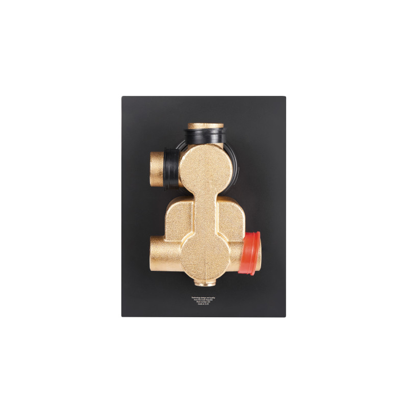 Qtap Душова система Aquarius термостатична прихованого монтажу на два споживача, Black Matt (QTAQA65T103NGB)