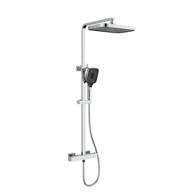Qtap Душова система Sloup термостатична на два споживача, Chrome (QTSL57103KNC)