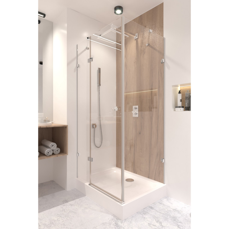 Qtap Душова кабіна Capricorn CRM1018RC6 100х80 см, скло Clear 6 мм, CalcLess, без піддону (CAPCRM1018RC6)