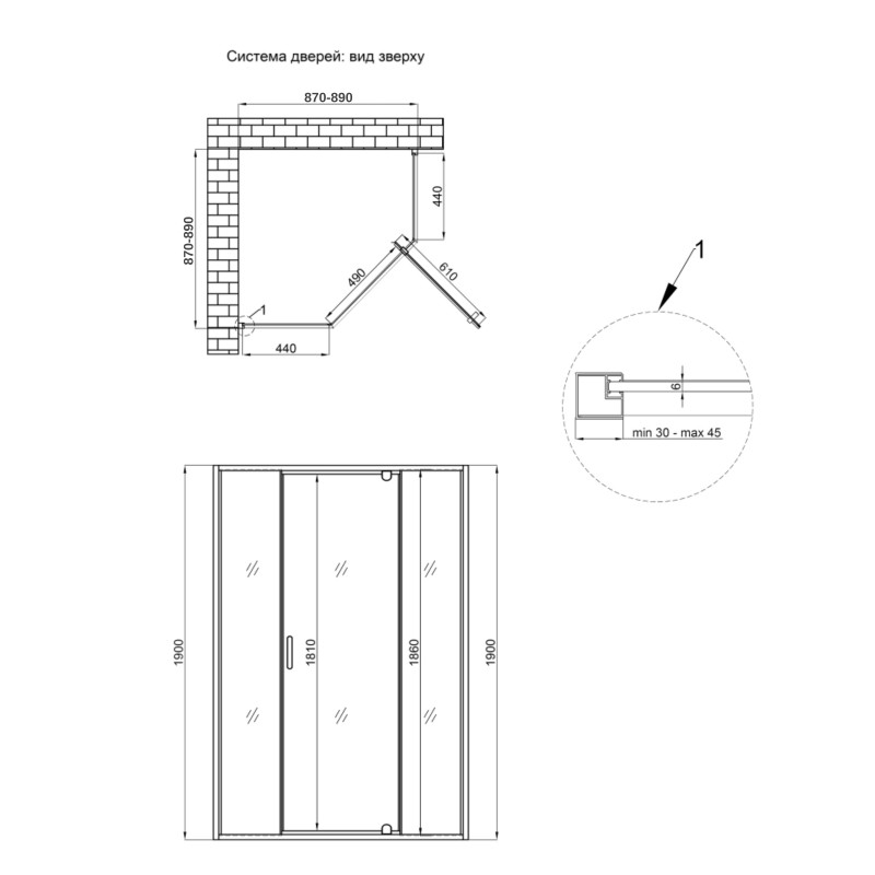 Qtap Душова кабіна Leo CRM10995-AC6 90х90 см, скло Clear, CalcLess, 6 мм без піддону (LEOCRM10995AC6)