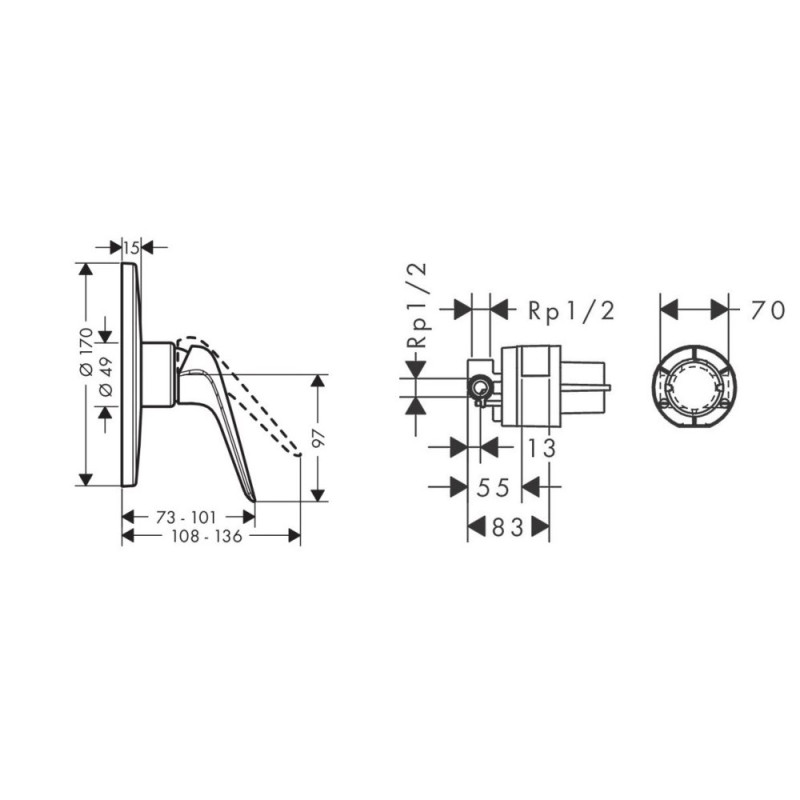 Hansgrohe Смеситель для душа Novus скрытый монтаж