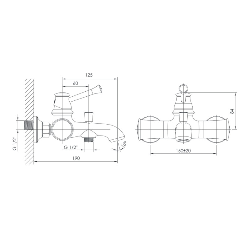 IMPRESE Смеситель для ванны PODZIMA ZRALA, 35 мм (ZMK02170804)