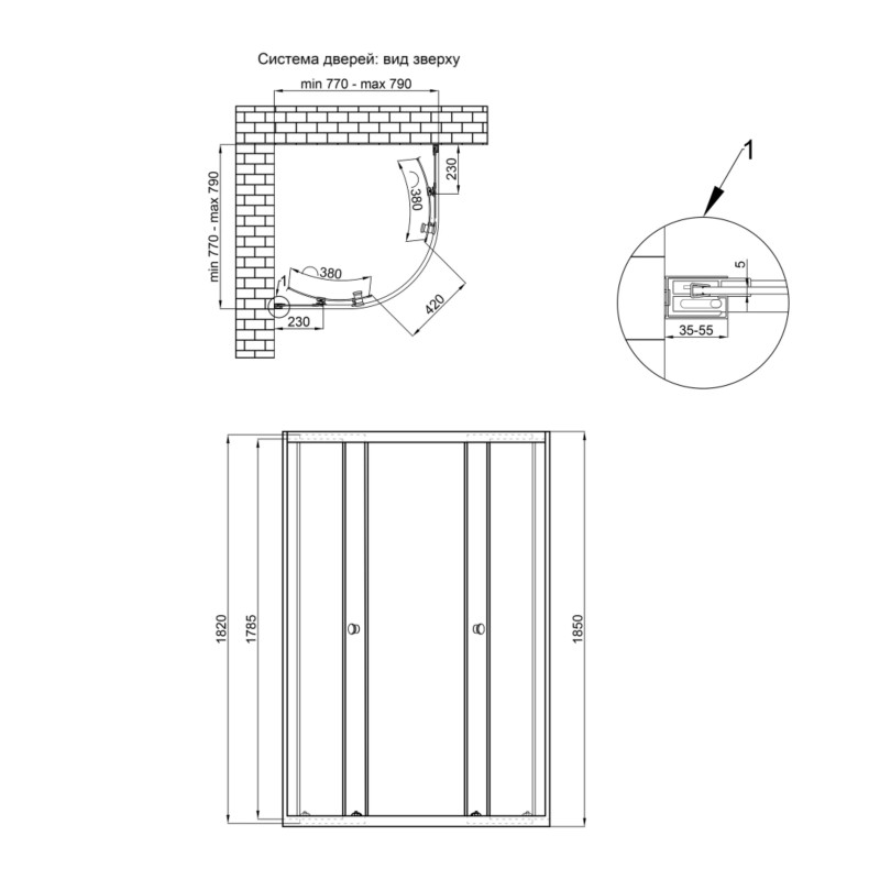 Qtap Душова кабіна Presto CRM1088AP5 80х80 см, скло Pear 5 мм без піддону (PRECRM1088AP5)