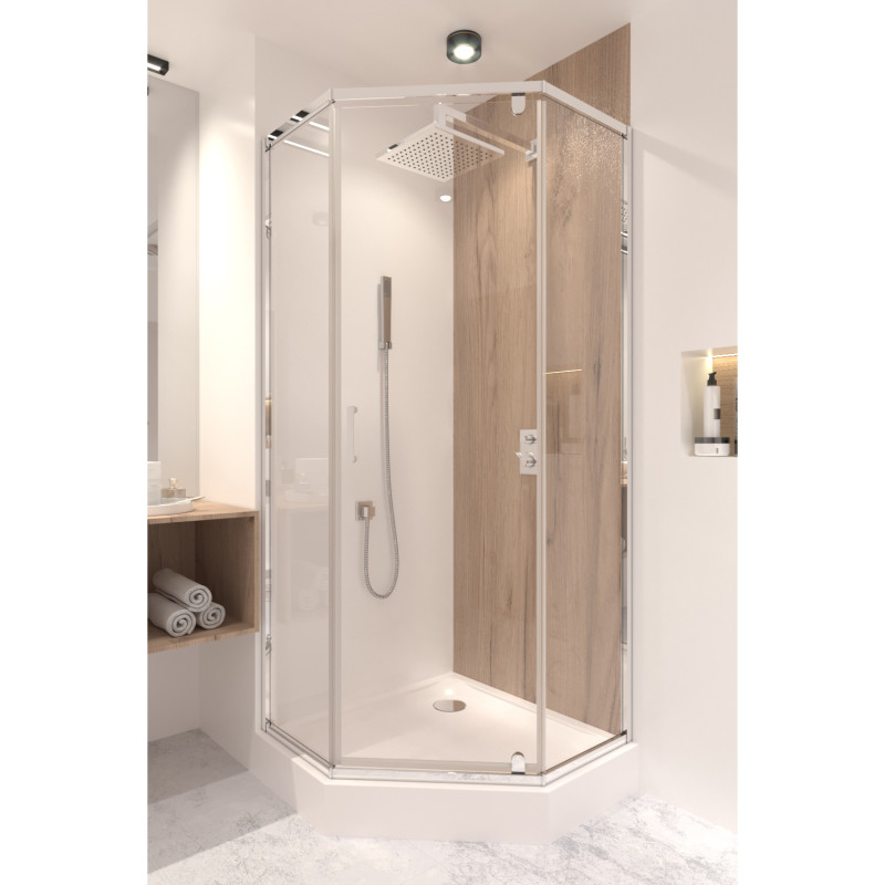 Qtap Душова кабіна Scorpio CRM10995-AC6 90х90 см, скло Clear 6 мм, CalcLess, без піддону (SCOCRM10995AC6)