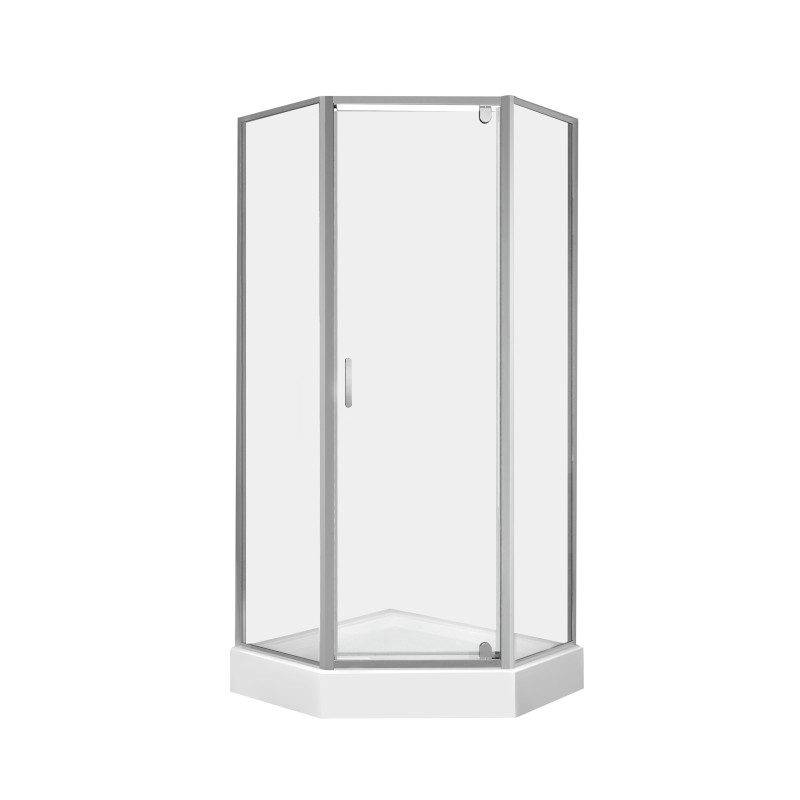 Qtap Набір Душова кабіна Leo CRM10995-AC6 Clear 2020x900x900 мм + піддон Diamond 309912 90x90x12 см з сифоном (LEOCRM10995AC6SET)