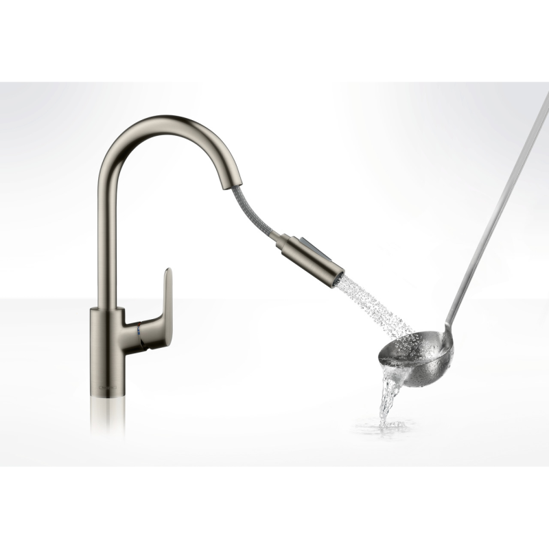 Hansgrohe Смеситель для кухни Focus M41 с душевой лейкой сатин