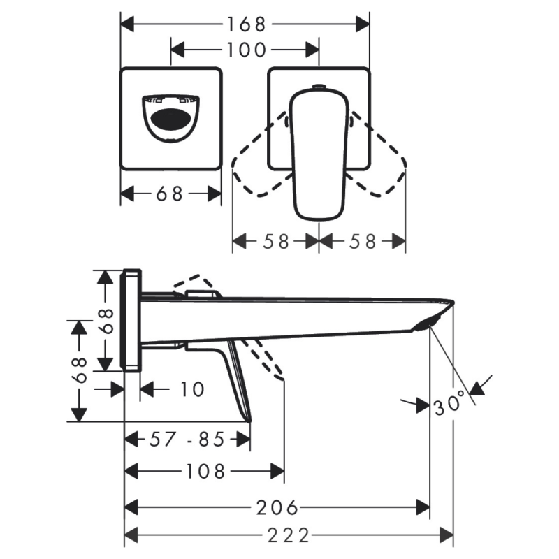 Hansgrohe Смеситель для умывальника Logis без скрытой части хром