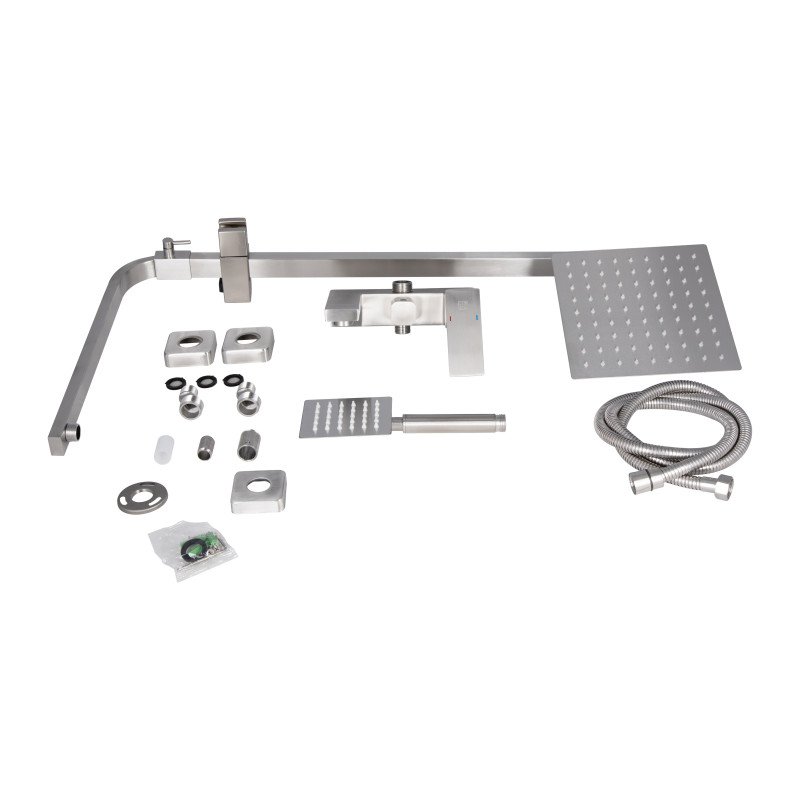 Lidz Душова система для кабіни Kubis 1031 на три споживача з виливом k35, Nickel (LDKUB1031NKS43380)