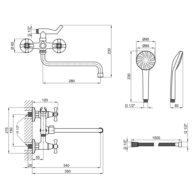 Lidz Змішувач для ванни Lamb 1401 Хром (LDLAM1401CRM22017)