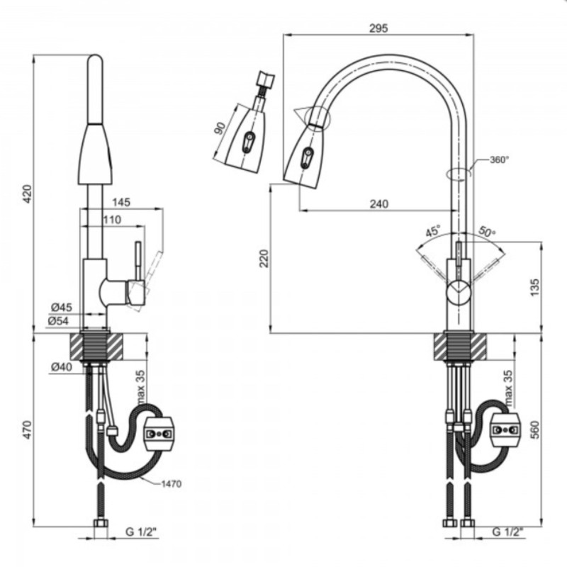 Lidz Змішувач для кухні Aria 015FL Нікель (LDARI015FLNKS34945)