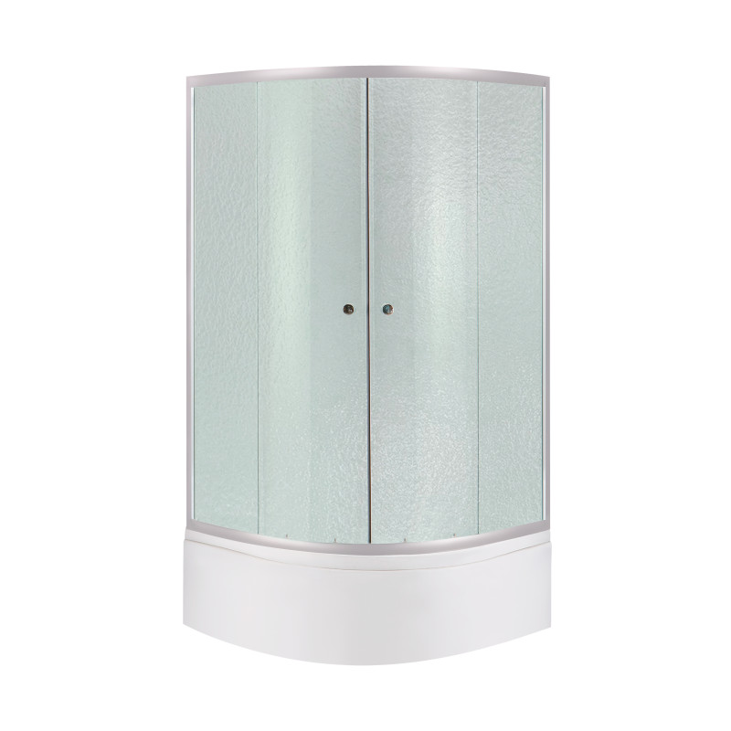 Lidz Душова кабіна Latwa SC80x80.SAT.HIGH.FR полукругла, скло Frost 4 мм + Душовий піддон KAPIELKA ST80x80x41, з панеллю (LLSC8080SATHIGHFR2SET)