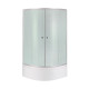 Lidz Душова кабіна Latwa SC80x80.SAT.HIGH.FR полукругла, скло Frost 4 мм + Душовий піддон KAPIELKA ST80x80x41, з панеллю (LLSC8080SATHIGHFR2SET)