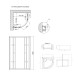Lidz Душова кабіна Latwa SC80x80.SAT.HIGH.FR полукругла, скло Frost 4 мм + Душовий піддон KAPIELKA ST80x80x41, з панеллю (LLSC8080SATHIGHFR2SET)