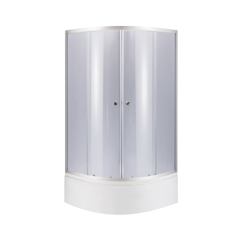 Lidz Душова кабіна Latwa SC80x80.SAT.HIGH.GR полукругла, скло тон. 4 мм + Душовий піддон KAPIELKA ST80x80x41 з панеллю (LLSC8080SATHIGHGR2SET)