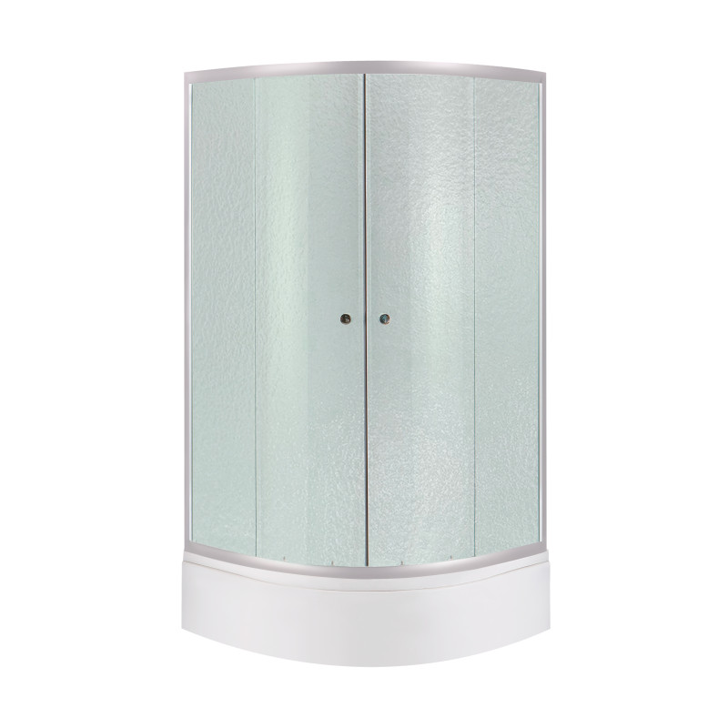 Lidz Душова кабіна Latwa SC80x80.SAT.MID.FR полукругла, скло Frost 4 мм + Душовий піддон KAPIELKA ST80x80x26, з панеллю (LLSC8080SATMIDFR2SET)