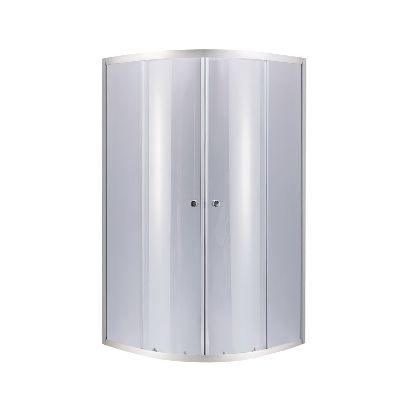 Lidz Душова кабіна Latwa SC80x80.SAT.MID.GR полукругла, скло тон. 4 мм + Душовий піддон KAPIELKA ST80x80x26, з панеллю (LLSC8080SATMIDGR2SET)