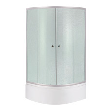 Lidz Душова кабіна Latwa SC90x90.SAT.HIGH.FR полукругла, скло Frost 4 мм + Душовий піддон KAPIELKA ST90x90x41, з панеллю (LLSC9090SATHIGHFR2SET)
