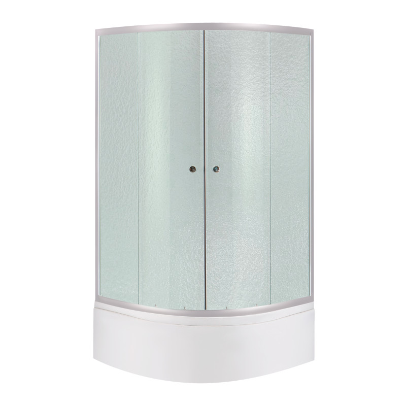 Lidz Душова кабіна Latwa SC90x90.SAT.HIGH.FR полукругла, скло Frost 4 мм + Душовий піддон KAPIELKA ST90x90x41, з панеллю (LLSC9090SATHIGHFR2SET)