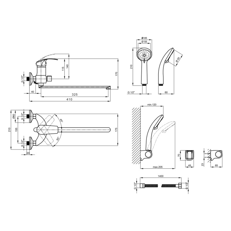 Lidz Змішувач для ванни Mars 005 Хром (LDMAR005CRM34853)