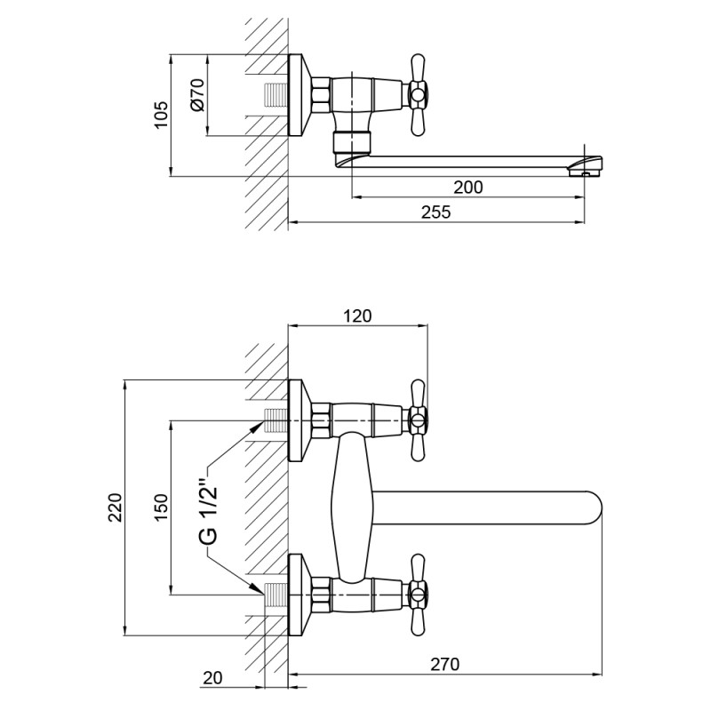 Lidz Змішувач для кухні Dominox 361 Хром (LDDOM361CRM35542)