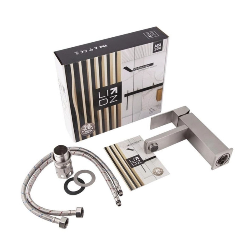 Lidz Змішувач для раковини Kubis 001F Нікель (LDKUB001FNKS28534)