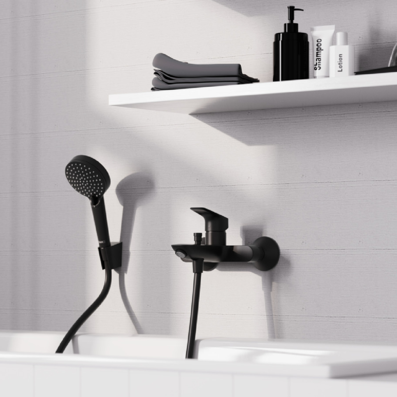 Hansgrohe Смеситель для ванны Logis черный матовый