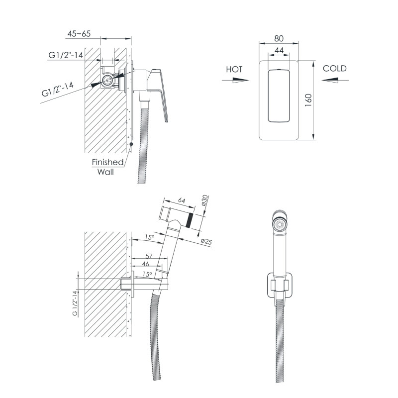 IMPRESE Набор с гигиеническим душем GRAFIKY (ZMK041807120)