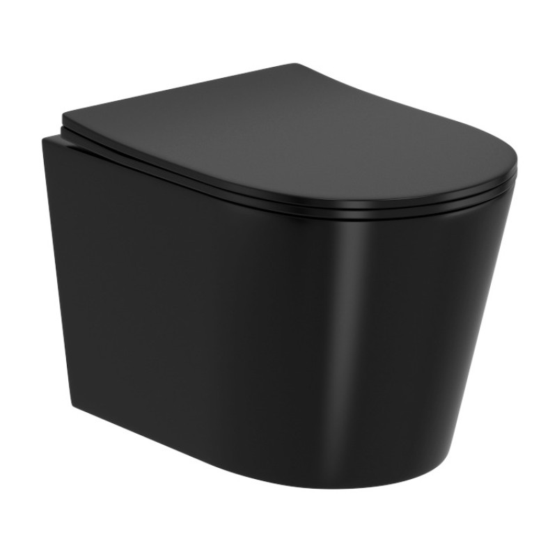 IMPRESE Унитаз подвесной JESS Rimless, черный матовый (i11330MB)