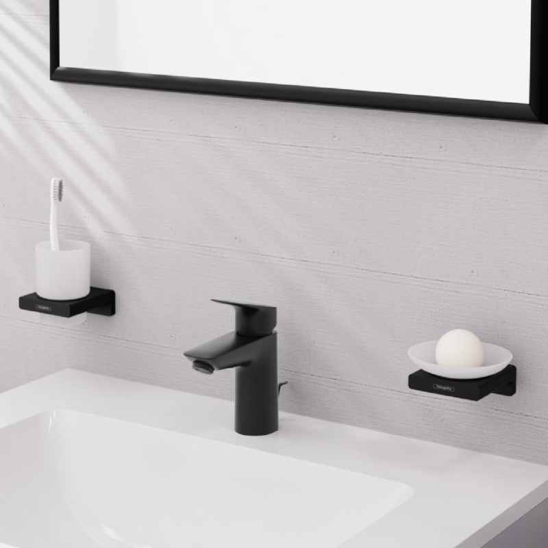 Hansgrohe Смеситель для умывальника Logis 100 черный матовый