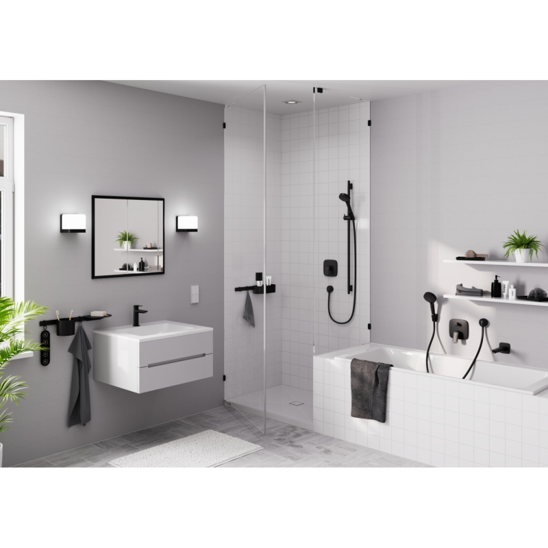 Hansgrohe Смеситель для умывальника Logis 110 с донным клапаном черный матовый