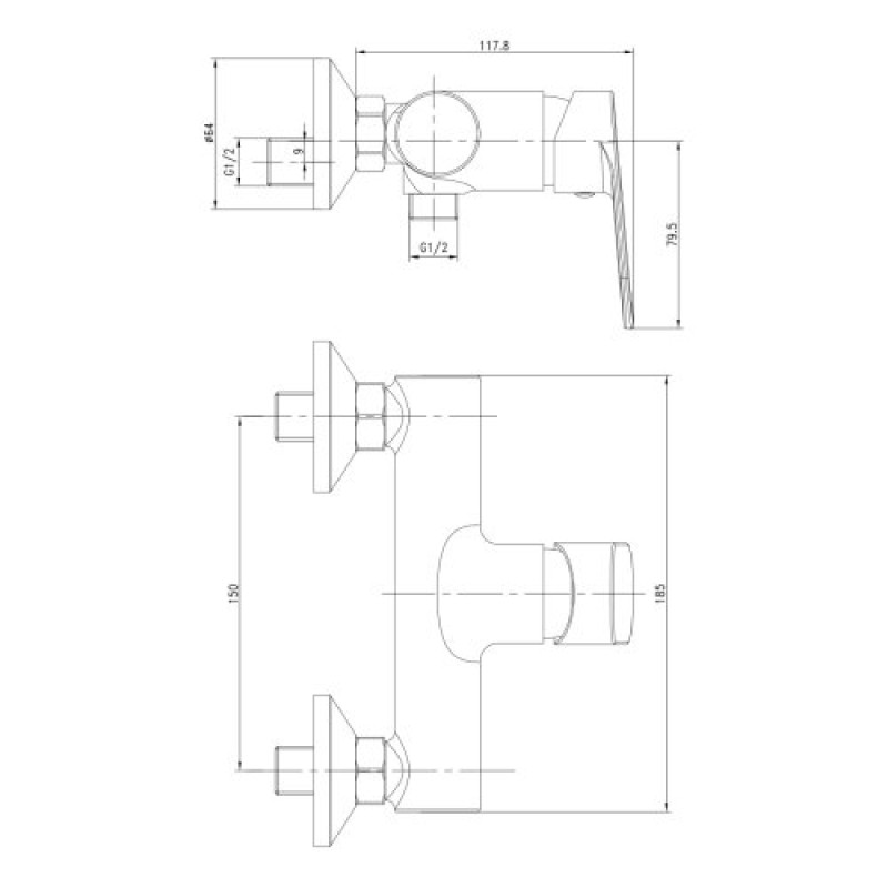IMPRESE Душевой набор с смесителем для душа LESNA, хром (SET20230901)