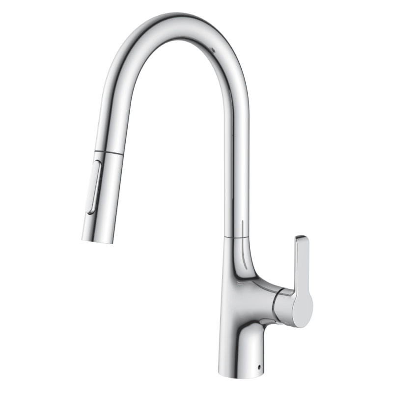 IMPRESE Смеситель для кухни LIBEN, выдвижная лейка, хром, 35 мм (55905)