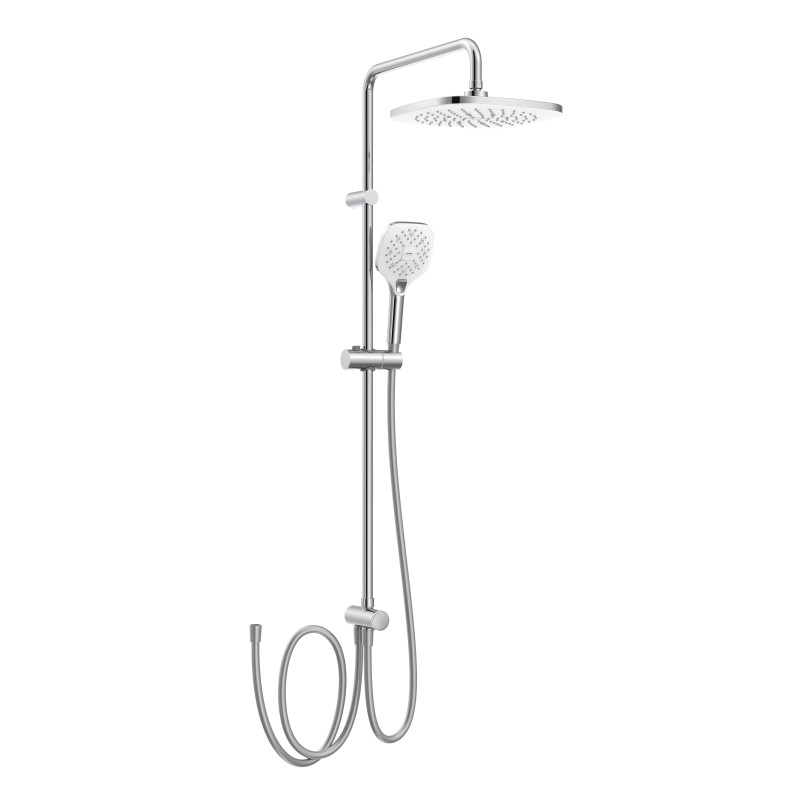 IMPRESE Система душа без змішувача BILA DESNE, білі кришки, хром (T-00261SQ)