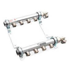Колектор розподільчий HLV 4 для систем опалення (стальний), 4 конт. 3/4", компл.з 2 шар.кранами 1" (110206001)